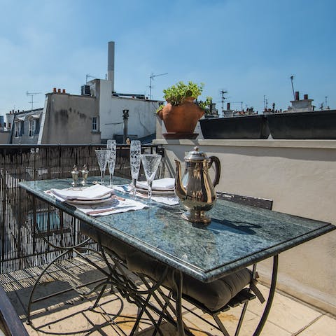 Start your day with breakfast on one of the terraces, enjoying the views