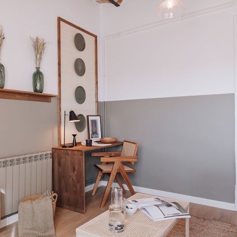 Settle in for a remote working session at the desk