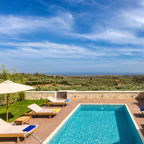 Gaze out to sweeping views from the terrace, or head down with your towel to the pool