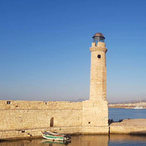 Wander the medieval streets of coastal Rethymnon