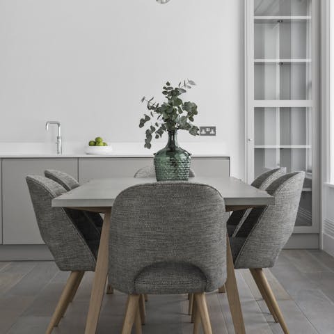 Enjoy a meal in the sociable open-plan dining area