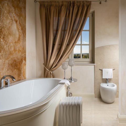 Unwind in a soothing bubble bath