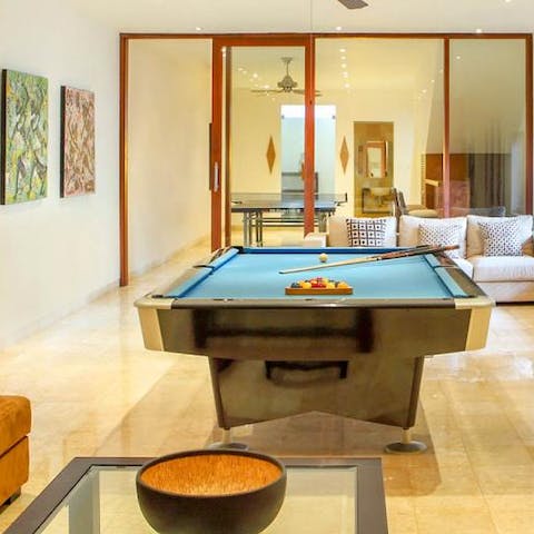 Challenge your friends to a round of pool in the games room