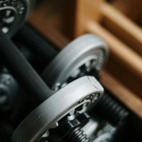 Have a good workout at the home's private gym