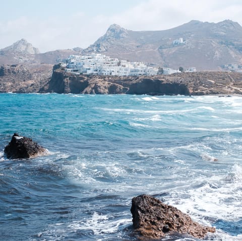 Enjoy stunning views of the Aegean Sea from your balcony