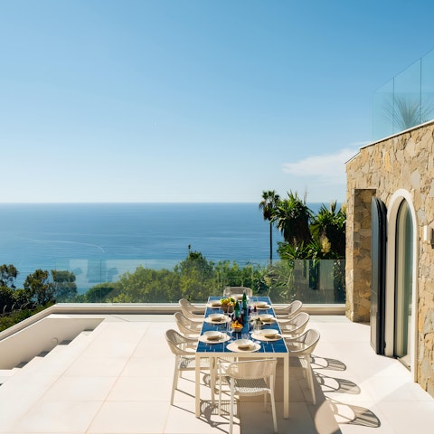 Admire Mediterranean Sea views from the terrace
