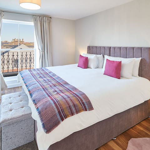 Wake up blissfully in your plump super-king-sized bed, the sea breeze washing over you