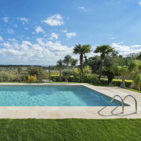 Slip into the private pool to start your day with some laps in the cool, clear water