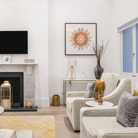 Kick up your feet in the chic living area