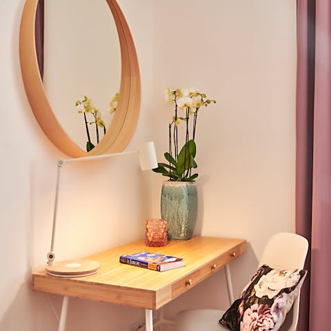 Pore over a map of Prague at your dedicated desk