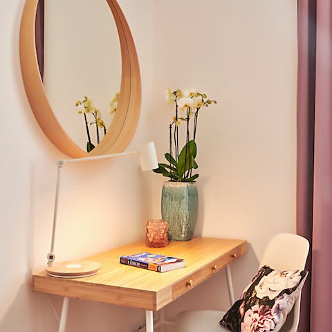 Pore over a map of Prague at your dedicated desk