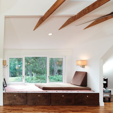 Relax with a book in the cosy window seat