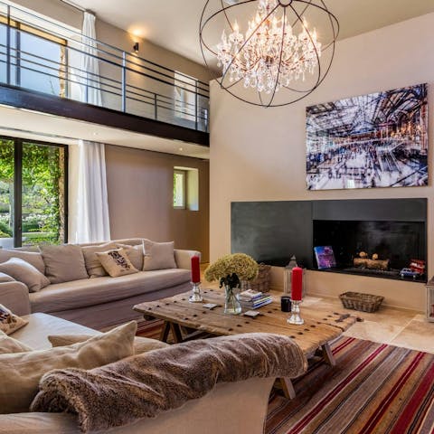 Unwind among contemporary elegance in the living room