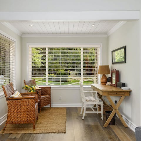 Work in this bright and private spot