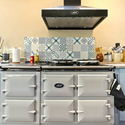 Cook up English breakfasts on the electric Aga
