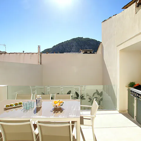Take in the views of the the Puig Maria from the top-terrace