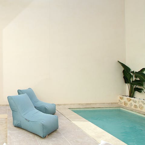 Cool off from the Mallorcan sun in the private pool