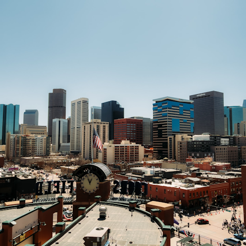 Visit Downtown Denver, a twenty-minute taxi ride from your front door