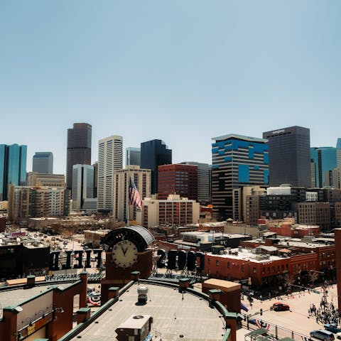 Visit Downtown Denver, a twenty-minute taxi ride from your front door