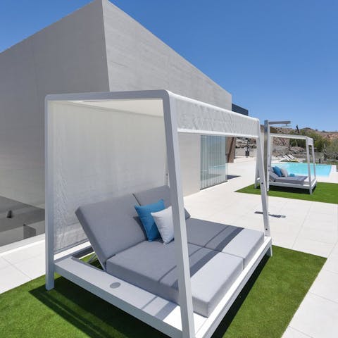 Take a siesta on the home's double day beds