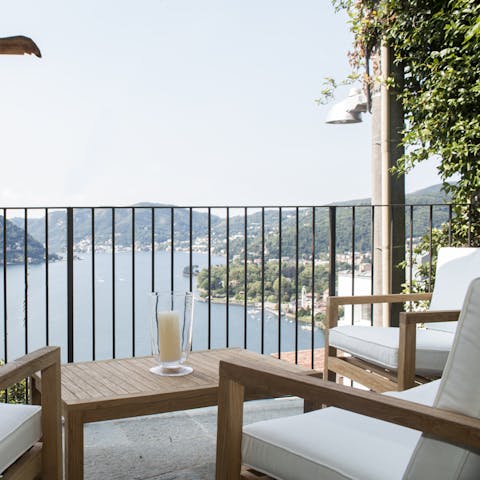 Sip limoncello as you soak up the stunning lake views