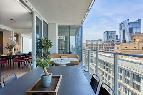 Dine above the Chicago skyline as the city spreads out