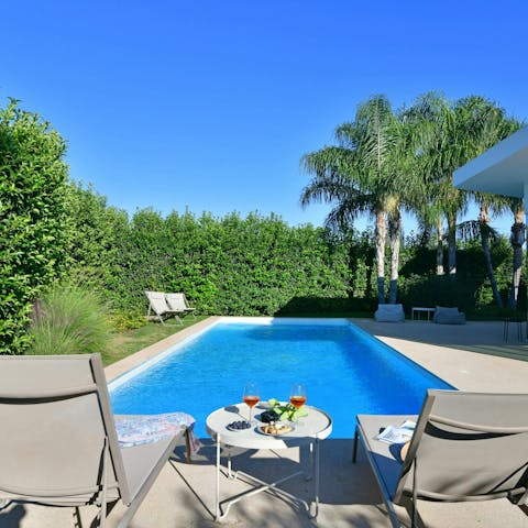 Swap a swim in the sea for a dip in the private pool