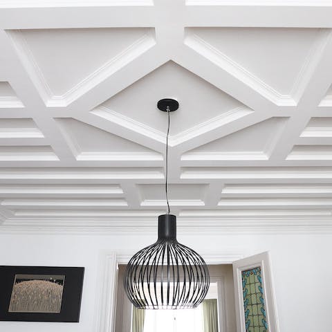 Look up and admire the moulded ceilings