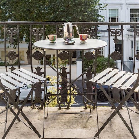 Look out onto London's streets below from the terrace