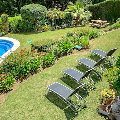 Relax in the lush gardens