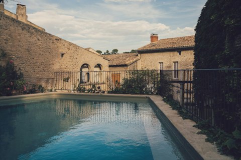 Cool off in the pool ringed by ancient stone walls