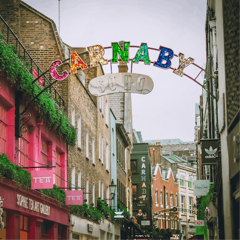 Pop in and out of the galleries and cafes of Soho, only five minutes away by foot