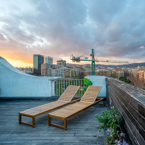 Stretch out on the lounge chairs and admire the views