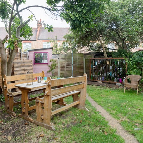 The large garden area