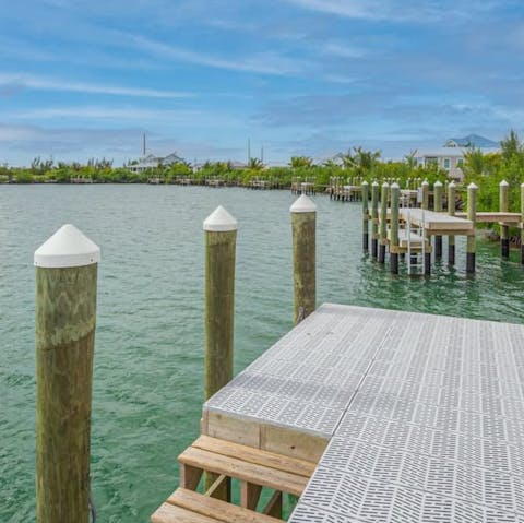 Dock your boat right outside the house—up to fifty feet