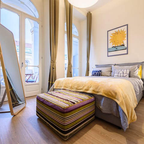 Pad out onto the balcony to savour morning coffees as the streets awaken below