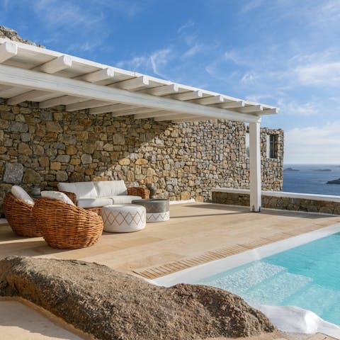 Sit back in the outdoor lounge with a refreshing cocktail