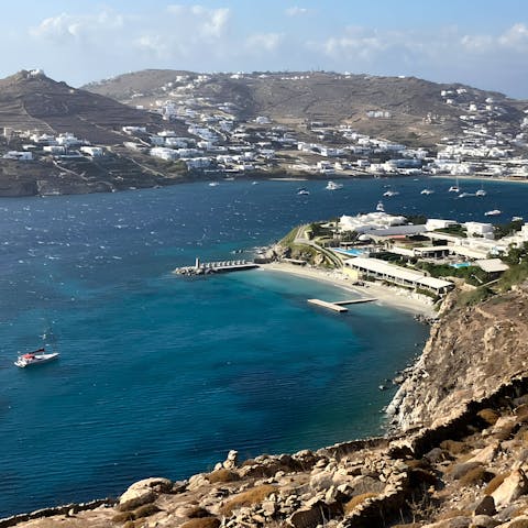 Head down to Psarou Beach, it's just 2.9km away