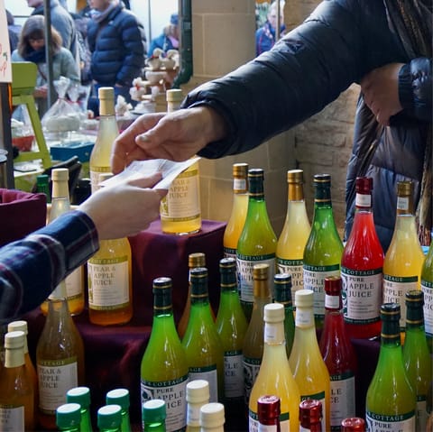 Stock up on goodies at Stroud's award-winning weekly market, just a short drive away