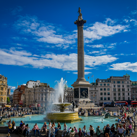Head five minutes south to find the iconic Trafalgar Square