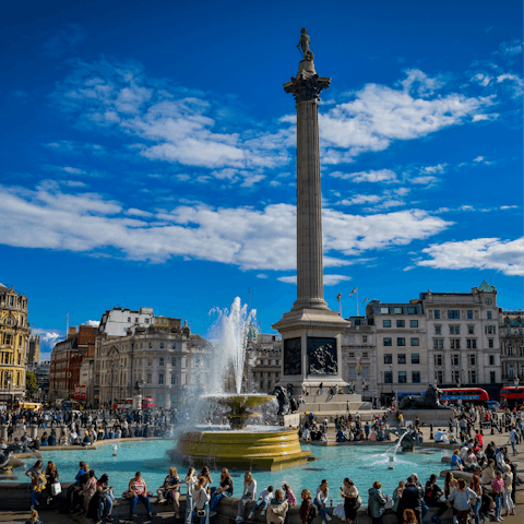 Head five minutes south to find the iconic Trafalgar Square