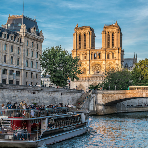 Sightsee at Notre-Dame, a ten-minute walk away