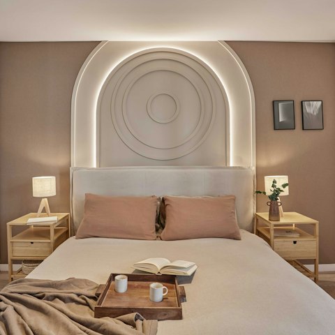 Curl up in the cosy bedroom after a long day on your feet