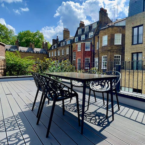 Serve up dinner out on the balcony and watch the sky change colour