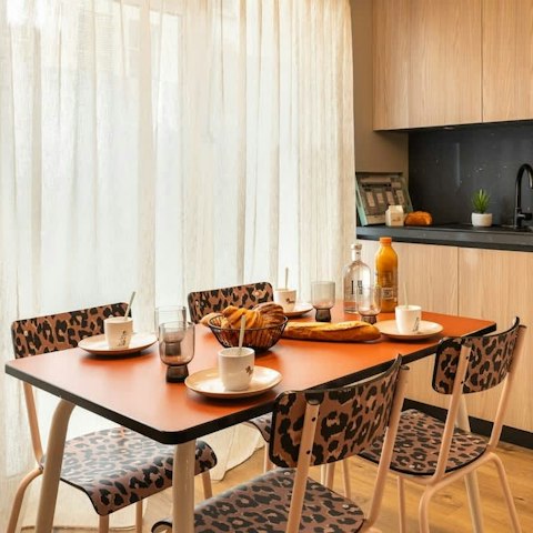 Enjoy a sociable meal at the dining table