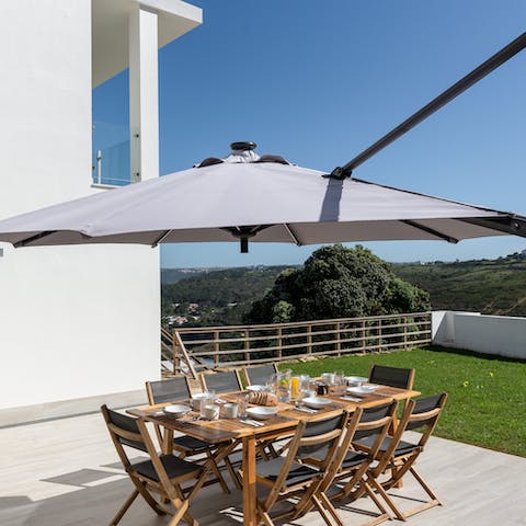 Dine on the catch of the day in the sunshine