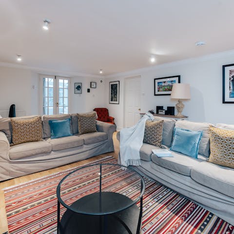 Put your feet up and relax in the homespun living space