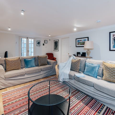 Put your feet up and relax in the homespun living space