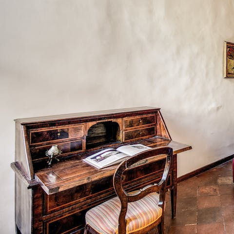 Catch up on work at one of the home's desk spaces