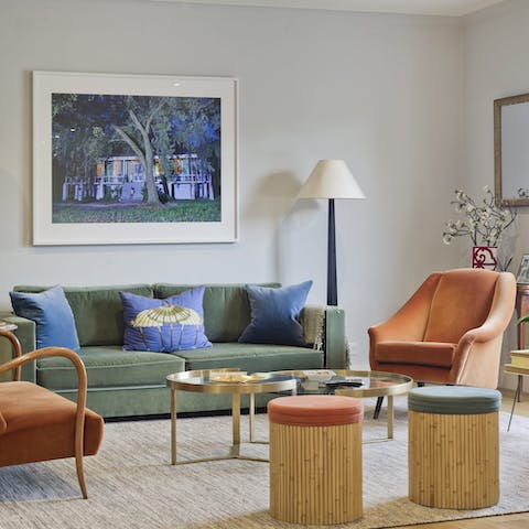 Curl up with a book in the stylish living area